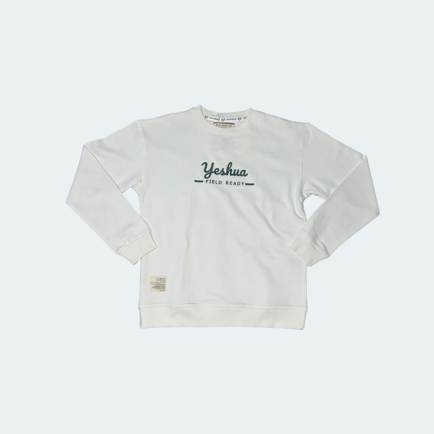 “Yeshua” Embroidered Premium Crew Neck – White