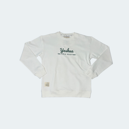“Yeshua” Embroidered Premium Crew Neck – White