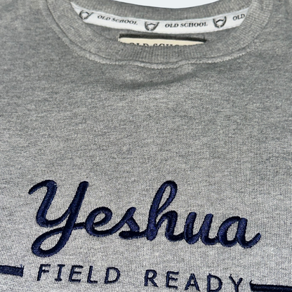 “Yeshua” Embroidered Premium Crew Neck – Grey