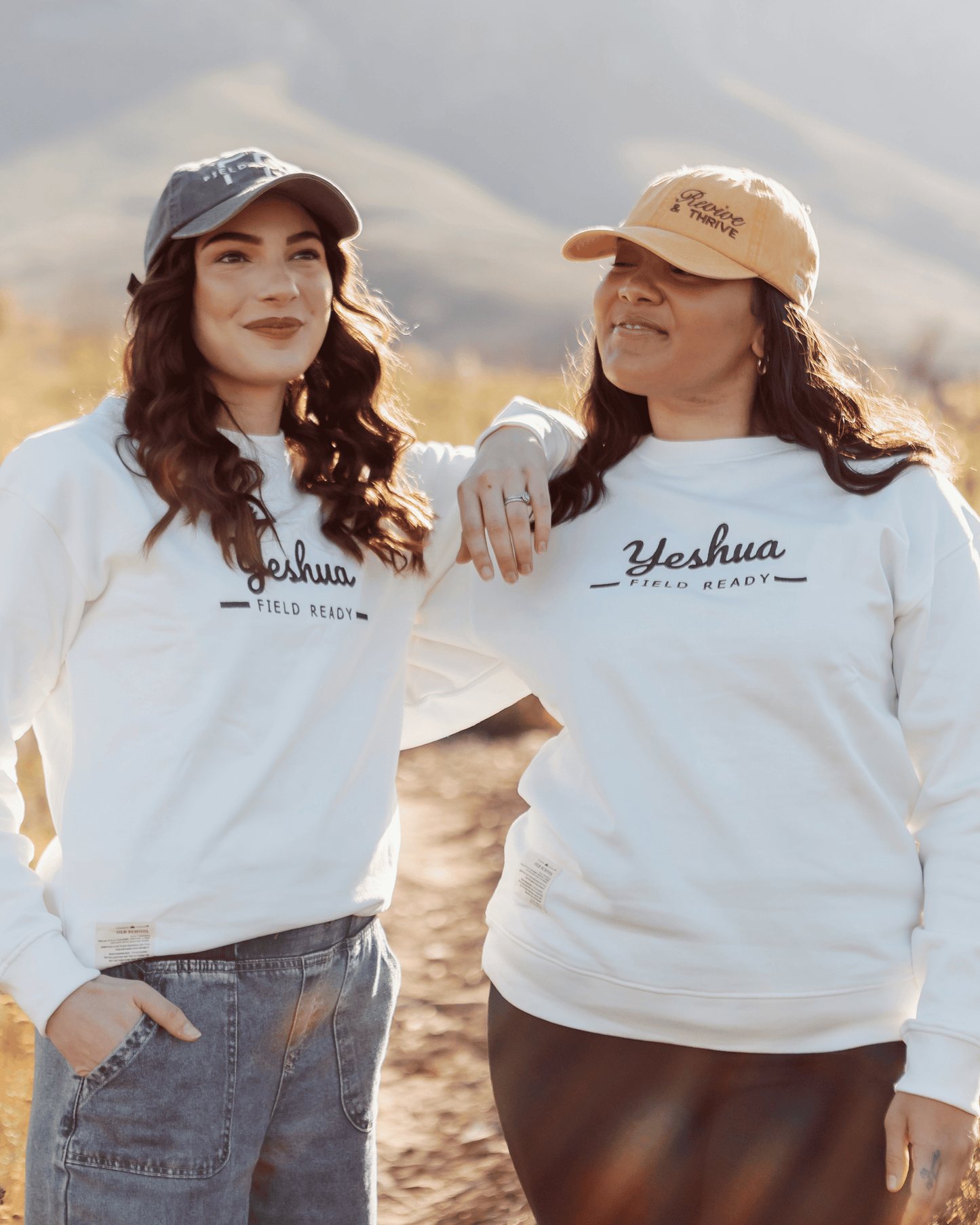 “Yeshua” Embroidered Premium Crew Neck – White