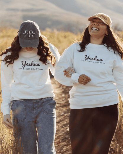 “Yeshua” Embroidered Premium Crew Neck – White