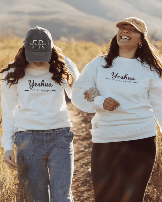 “Yeshua” Embroidered Premium Crew Neck – White